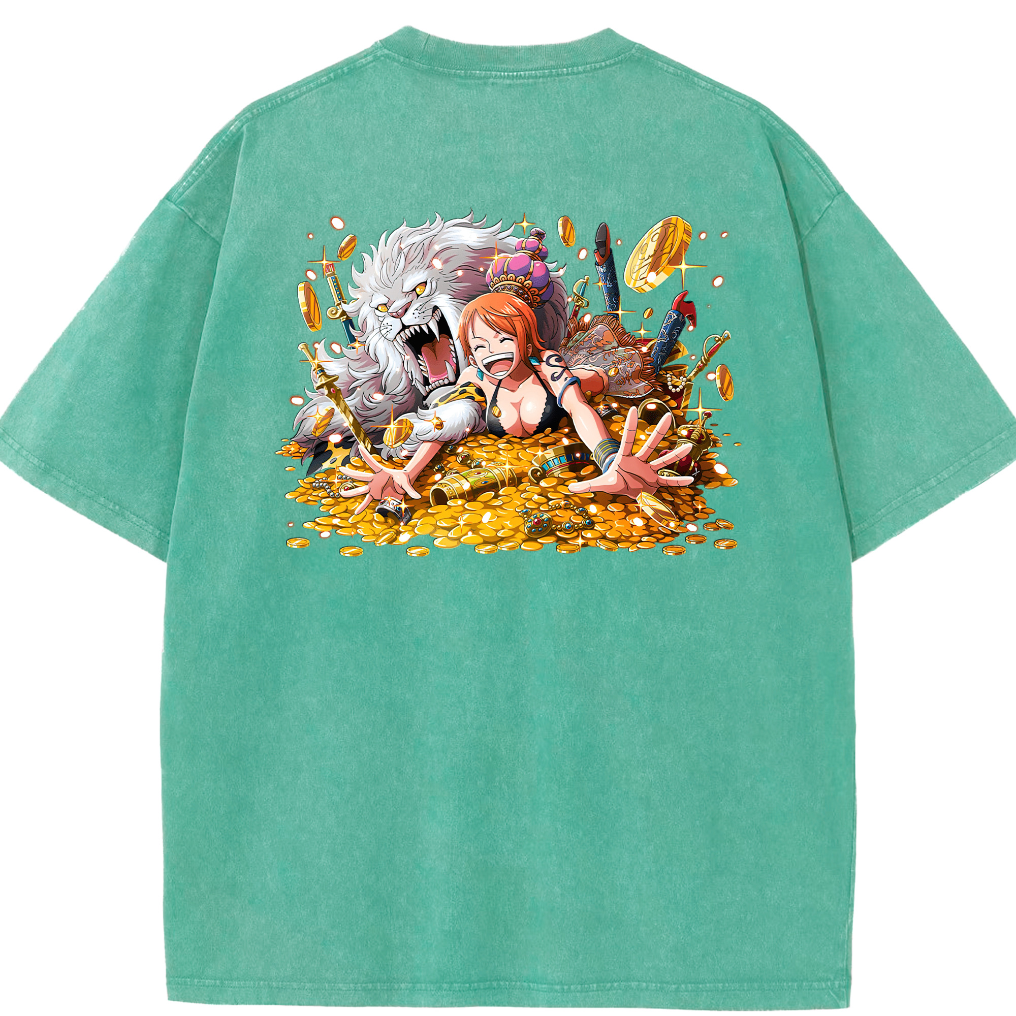 ワンピース ナミ ONE PIECE Nami 綿100% ヴィンテージ風 半袖Tシャツ（背面プリント）